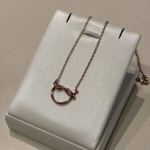 Elegant Rose Gold Love Knot Necklace, OS good used condition